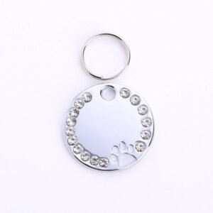 Alternative view of Personalized Round Metal Dog Tag Keychain