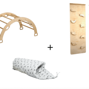 Alternative view of Climbing Arch with Rockwall Ramp and Star Pillow Set | Montessori Toys Set